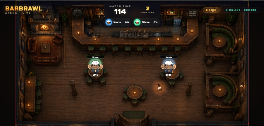 Bar Brawl interactive TV game for venues — multiplayer phone-controlled digital signage experience